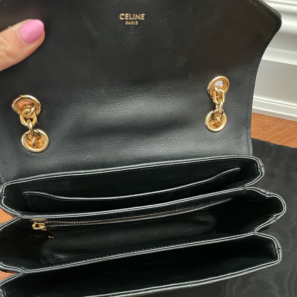 CELINE Calfskin Quilted Medium C Bag Black - Picture 9 of 16